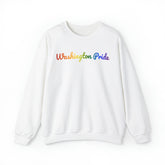 Washington Pride Sweatshirt: Flowing Cursive Design with LGBTQ+ Gradient