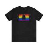 Alabama Pride Flag Tee: Rainbow LGBTQ+ State Silhouette Distressed Shirt