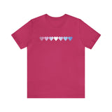 Bigender Flag Hearts T-Shirt: Pride LGBTQ+ Gradient Design