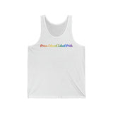 Prince Edward Island Pride Tank Top: Flowing Cursive Design with LGBTQ+ Gradient