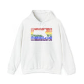 Massachusetts Pride Flag Hoodie: Rainbow LGBTQ+ State Silhouette Distressed Hooded Sweatshirt