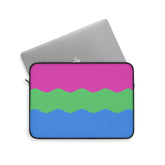 Polysexual Pride Flag Laptop Sleeve: Ripple Print Protective Case