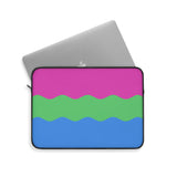 Polysexual Pride Flag Laptop Sleeve: Ripple Print Protective Case
