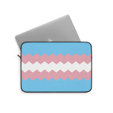 Transgender Pride Flag Laptop Sleeve: Wavey Print Protective Case