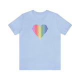 Gilbert Baker Pride Flag Heart Lines T-Shirt: Pride Gradient Tee