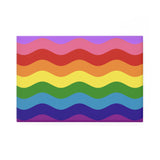 Gilbert Baker Pride Flag Magnet: Ripple Rectangle Button for Fridge
