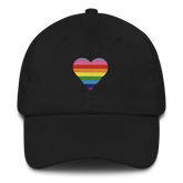 Gilbert Baker Pride Flag Embroidered Heart Hat: Celebratory LGBTQ+ Pride Design