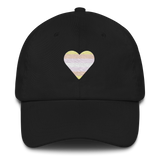 Pangender Flag Embroidered Heart Hat: Celebratory LGBTQ+ Pride Design