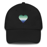 Gay Pride Flag Embroidered Heart Hat: Celebratory LGBTQ+ Pride Design