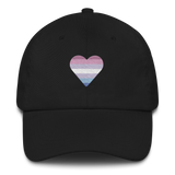Bigender Flag Embroidered Heart Hat: Celebratory LGBTQ+ Pride Design