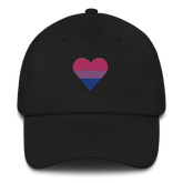 Bisexual Flag Embroidered Heart Hat: Celebratory LGBTQ+ Pride Design