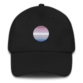Bigender Flag Embroidered Circle Cap: Celebratory LGBTQ+ Pride Design