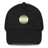 Demigender Flag Embroidered Circle Cap: Celebratory LGBTQ+ Pride Design