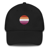 Lesbian Flag Embroidered Circle Cap: Celebratory LGBTQ+ Pride Design