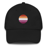 Lesbian Flag Embroidered Circle Cap: Celebratory LGBTQ+ Pride Design