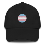 Transgender Flag Embroidered Circle Cap: Celebratory LGBTQ+ Pride Design