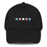 Embroidered Transgender Hat: Pride Flag Horizontal Square Design