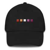 Embroidered Lesbian Hat: Pride Flag Horizontal Square Design