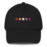 Embroidered Lesbian Hat: Pride Flag Horizontal Square Design