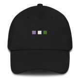 Embroidered Genderqueer Hat: Pride Flag Horizontal Square Design