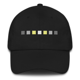 Embroidered Demigender Hat: Pride Flag Horizontal Square Design