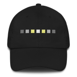Embroidered Demigender Hat: Pride Flag Horizontal Square Design