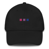 Embroidered Bisexual Hat: Pride Flag Horizontal Square Design
