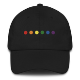 Embroidered Pride Hat: Pride Flag Horizontal Circle Design