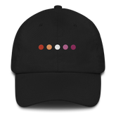 Embroidered Lesbian Hat: Pride Flag Horizontal Circle Design