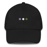 Embroidered Genderqueer Hat: Pride Flag Horizontal Circle Design