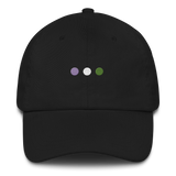 Embroidered Genderqueer Hat: Pride Flag Horizontal Circle Design