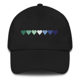 Embroidered Gay Pride Hat: Pride Flag Horizontal Heart Design