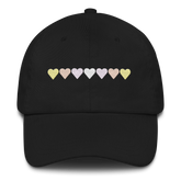 Embroidered Pangender Hat: Pride Flag Horizontal Heart Design