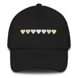 Embroidered Pangender Hat: Pride Flag Horizontal Heart Design