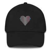 Transgender Heart Lines Hat: Embroidered Pride Gradient Cap