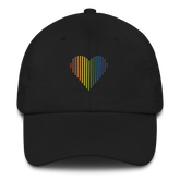 Pride Heart Lines Hat: Embroidered Pride Gradient Cap