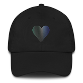 Gay Pride Heart Lines Hat: Embroidered Pride Gradient Cap