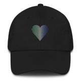 Gay Pride Heart Lines Hat: Embroidered Pride Gradient Cap