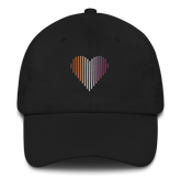Lesbian Heart Lines Hat: Embroidered Pride Gradient Cap