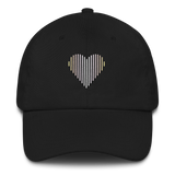 Pangender Heart Lines Hat: Embroidered Pride Gradient Cap