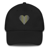 Demigender Heart Lines Hat: Embroidered Pride Gradient Cap
