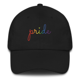 Pride Hat: Cursive 'Pride' in Gradient Colors