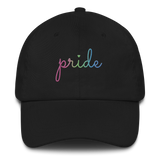 Polysexual Pride Hat: Cursive 'Pride' in Gradient Colors