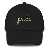 Pangender Pride Hat: Cursive 'Pride' in Gradient Colors
