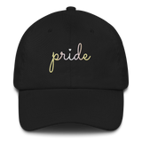 Pangender Pride Hat: Cursive 'Pride' in Gradient Colors