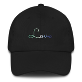 Gay Pride Love Script Hat: Elegantly Embroidered Pride Cap