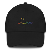 Pride Love Script Hat: Elegantly Embroidered Pride Cap