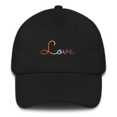 Lesbian Love Script Hat: Elegantly Embroidered Pride Cap