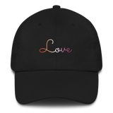 Lesbian Love Script Hat: Elegantly Embroidered Pride Cap