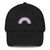 Embroidered Bigender Rainbow Hat: Pride Flag LGBTQ+ Design